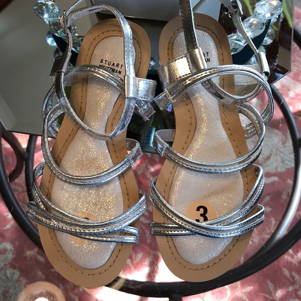 STUART WEITZMAN Girls silver sandals